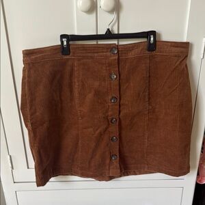 Forever 21 Brown Mini Corduroy Skirt Casual